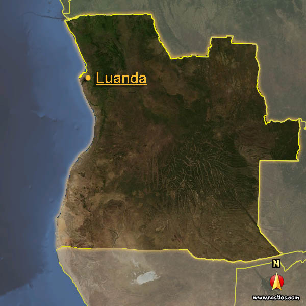 Karte angola und Hauptstadt