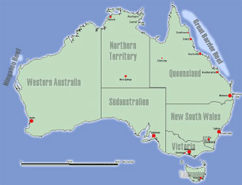 Tauchen Australien Karte