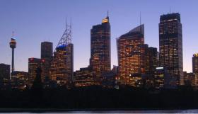 Skyline Sydney bei Nacht