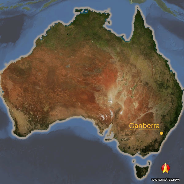 Karte australien und Hauptstadt