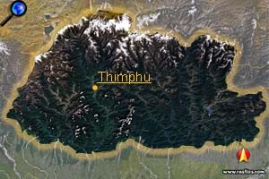 Landkarte Bhutan