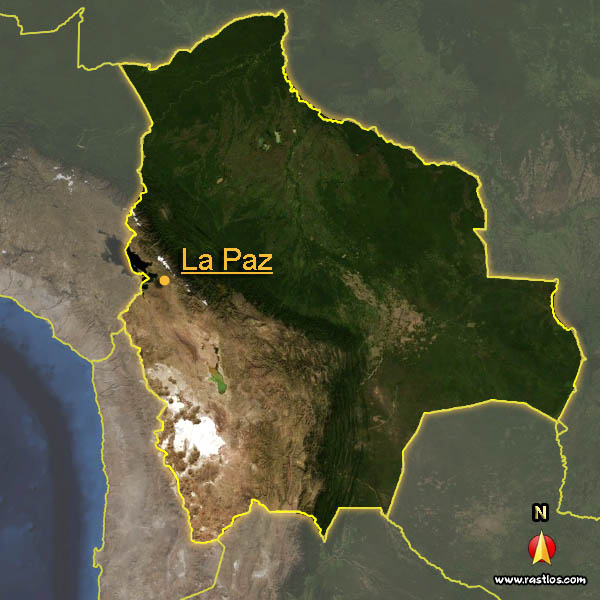 Karte bolivien und Hauptstadt