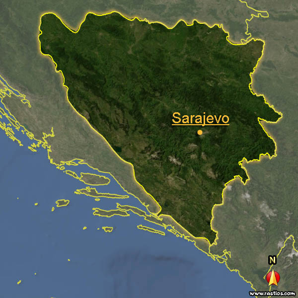 Karte bosnien_und_herzegowina und Hauptstadt