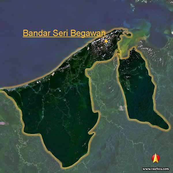Karte brunei und Hauptstadt