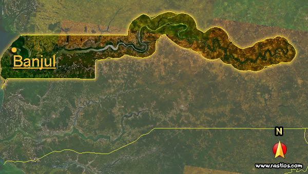Karte gambia und Hauptstadt