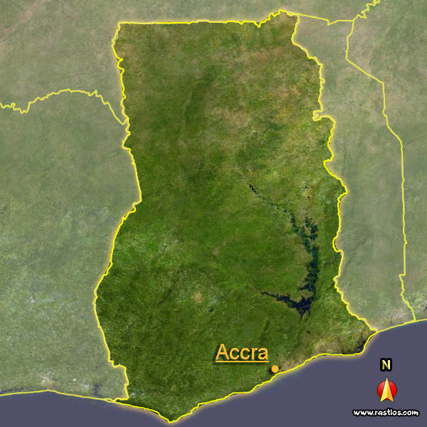 Karte ghana und Hauptstadt