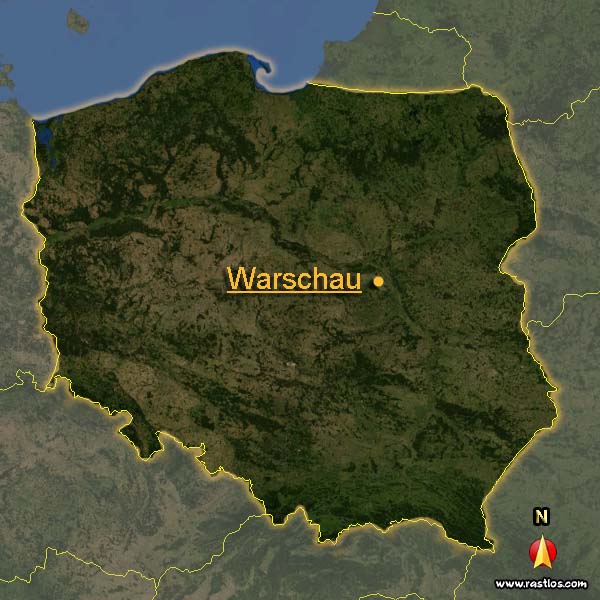 Karte polen und Hauptstadt