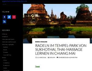 Radeln im Tempel-Park von Sukhothai, Thai-Massage lernen in Chiang Mai
