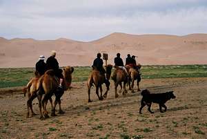 Reiter in der Wüste Gobi