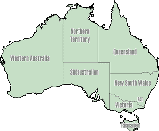 Australien: Karte und Bundesstaaten