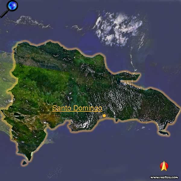 Dominikanische Republikkarte: große interaktive Karte von