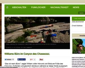 Williams Büro im Canyon des Chassezac. Williams Büro im Canyon des Chassezac.