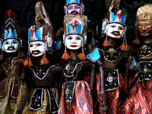 Traditionelle Puppen aus Java, Indonesien Traditionelle Puppen aus Java, Indonesien