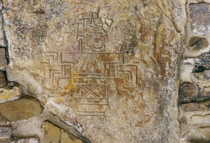 Wandmalerei, Monte Alban, Mexiko