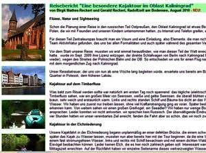 Reisebericht mit Bilder "Eine besondere Kajaktour im Oblast Kaliningrad" Reisebericht mit Bilder "Eine besondere Kajaktour im Oblast Kaliningrad"