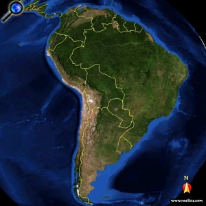 Landkarte Südamerika