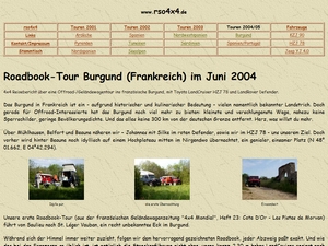 Roadbook-Tour Burgund (Frankreich) im Juni 2004