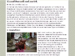 Nach Burundi und zurück